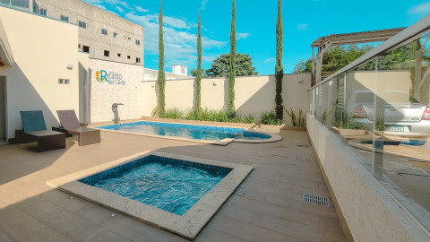 Piscina e área de lazer - Pousada Recanto das Caldas